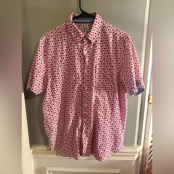 True Grit Red and White Casual Button Down Shirt Medium - Picture 1 of 9